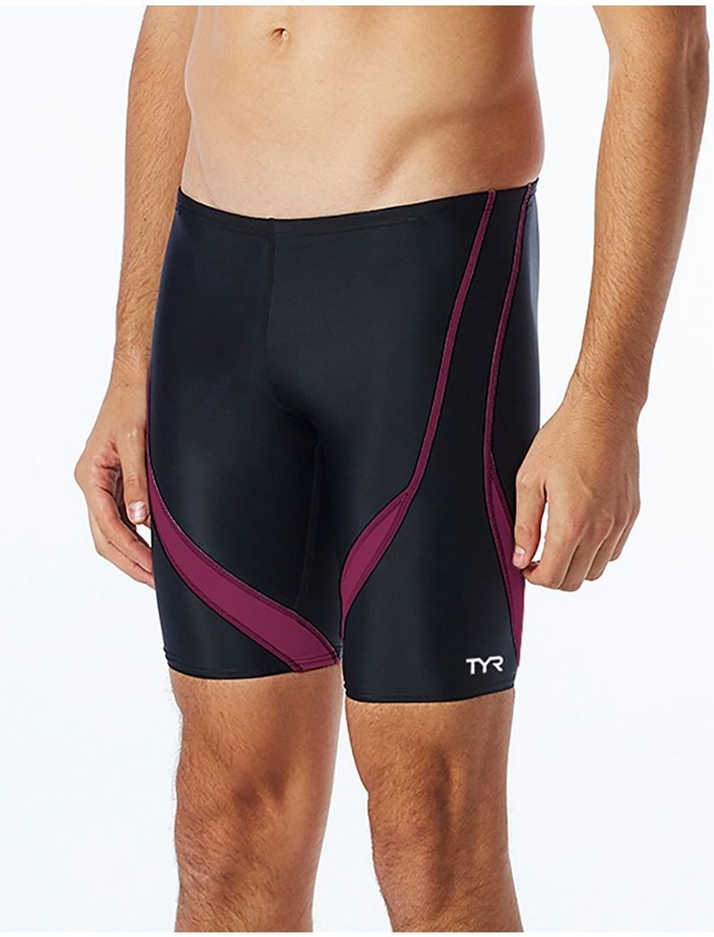 Black / Burgundy Tyr Tyreco™ Alliance Jammer Splice Men\'s Swimsuit | US-EZUB13074