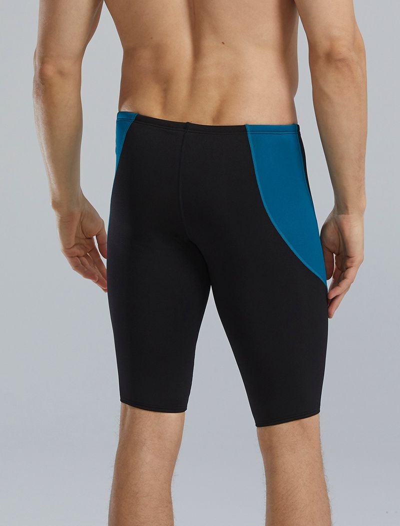 Black / Dark Blue Tyr Durafast Elite® Curve Splice Jammer Men's Swimsuit | US-VEAC57480