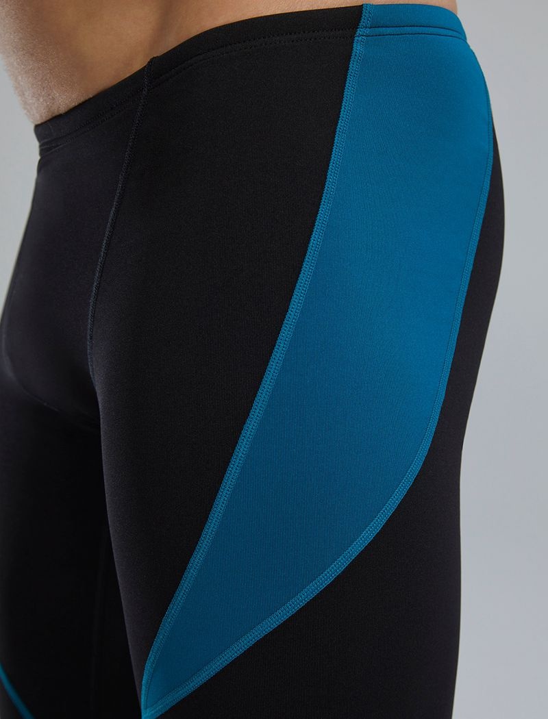 Black / Dark Blue Tyr Durafast Elite® Curve Splice Jammer Men's Swimsuit | US-VEAC57480