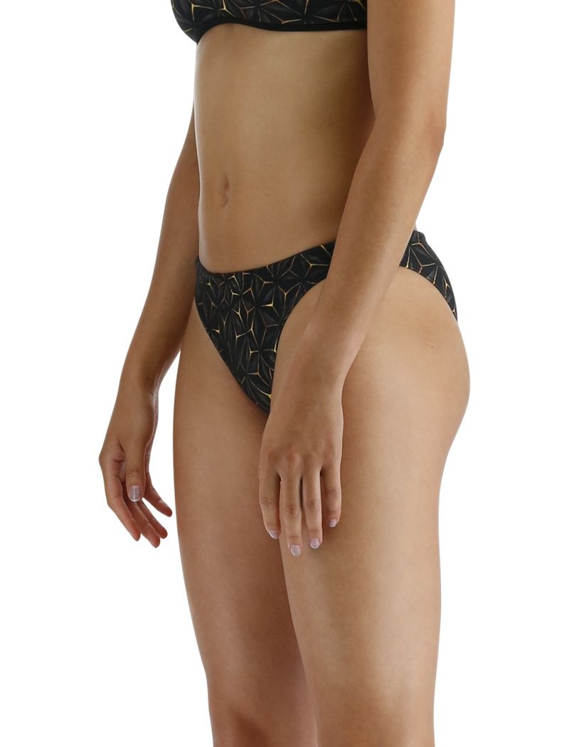 Black / Gold Tyr Durafast Elite® Mini Obsidian Women's Bikini Bottom | US-YIZA75923