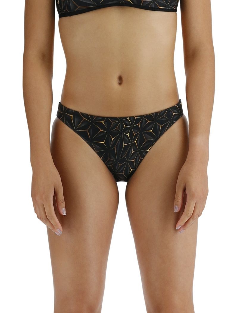 Black / Gold Tyr Durafast Elite® Mini Obsidian Women\'s Bikini Bottom | US-YIZA75923