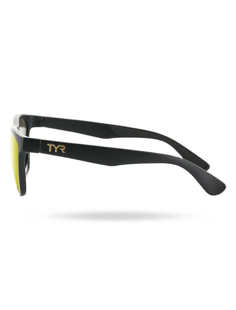 Black / Gold Tyr Raya Hts Polarized Women's Sunglasses | US-DHEG51820