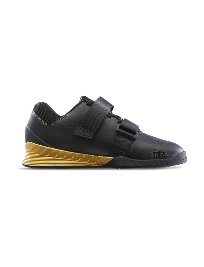 Black / Gold Tyr Squat University L-1 Lifter Limited Edition Men's Sneakers | US-NIAT37065