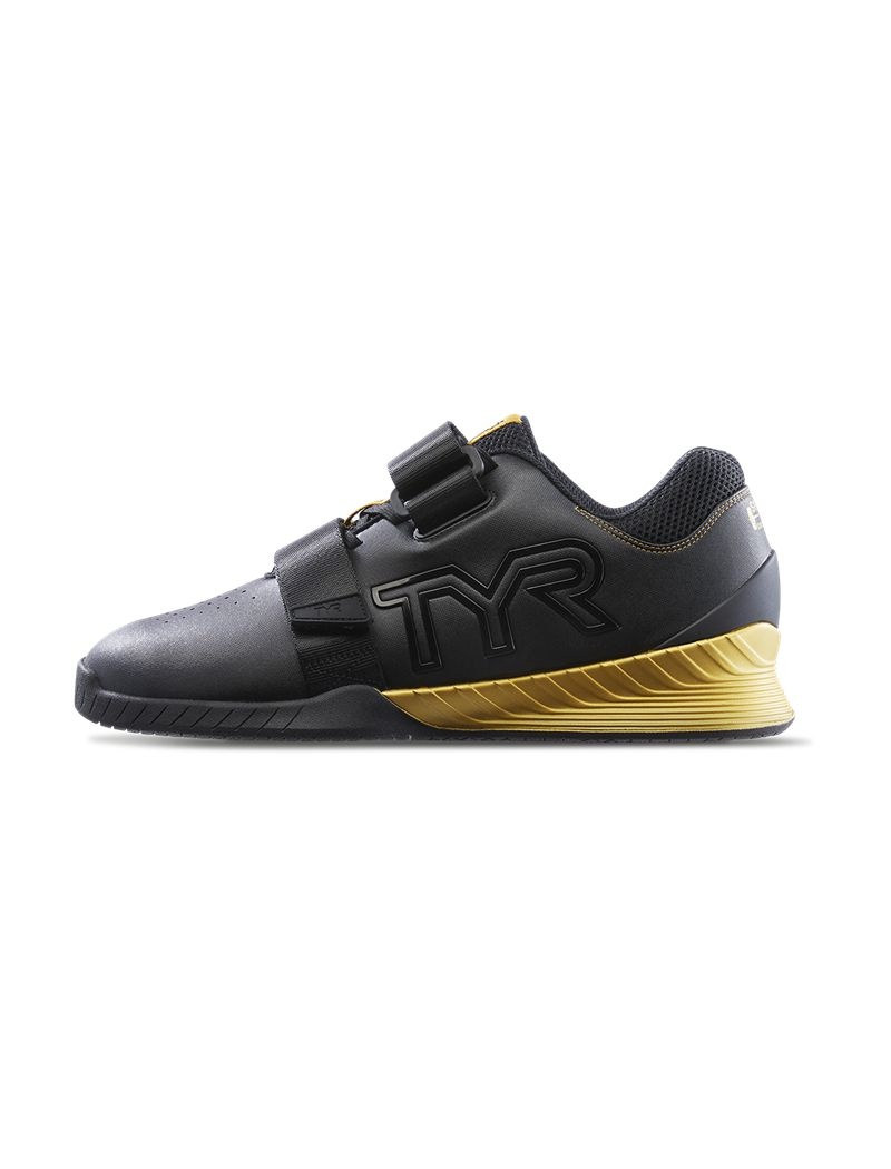 Black / Gold Tyr Squat University L-1 Lifter Limited Edition Men\'s Sneakers | US-NIAT37065