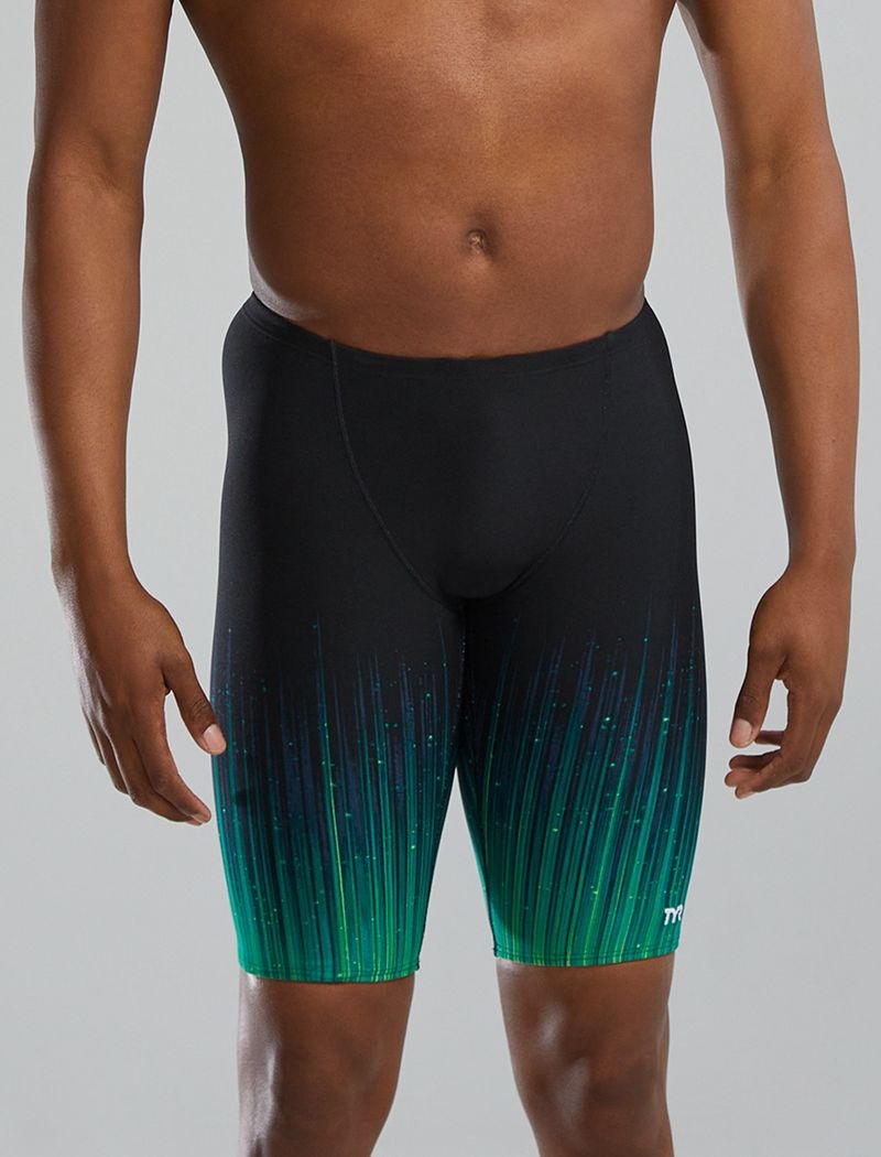 Black / Green Tyr Durafast Elite® Jammer Speedwarp Men's Swimsuit | US-WIRY95703