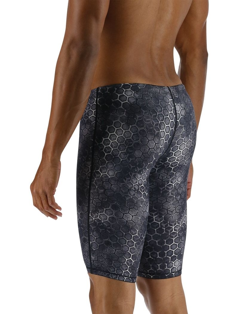 Black / Grey Tyr Thresher® Jammer U12 Compliant Akurra Men's Swimsuit | US-FJOQ13256