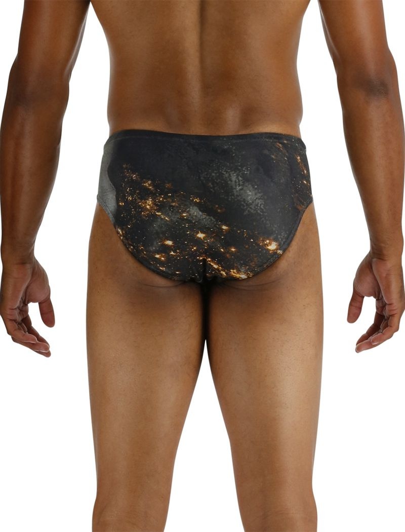 Black / Grey / Gold Tyr Durafast Elite® Pyrite Men's Swimsuit | US-TWXZ17963