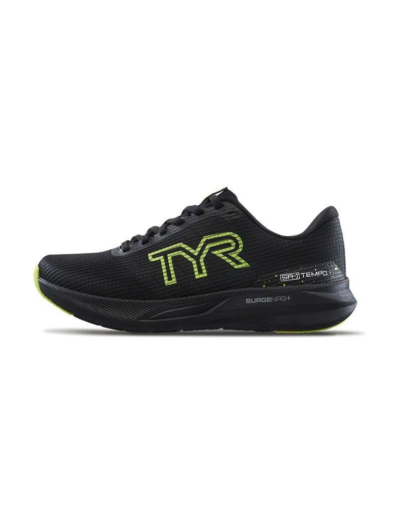 Black / Light Green Tyr Sr-1 Tempo Runner Limited Edition Men\'s Running Shoes | US-VNTX40371