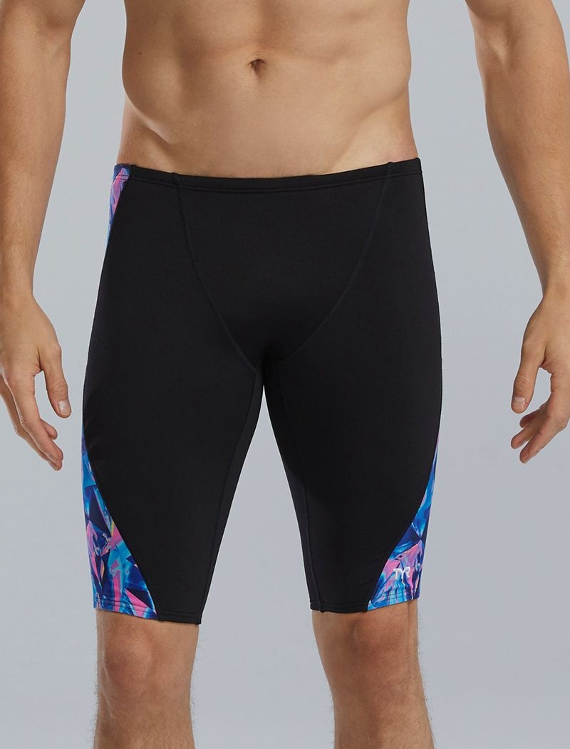 Black / Navy / Pink Tyr Durafast Elite® Blade Splice Jammer Crystalized Men's Swimsuit | US-XAMV60758