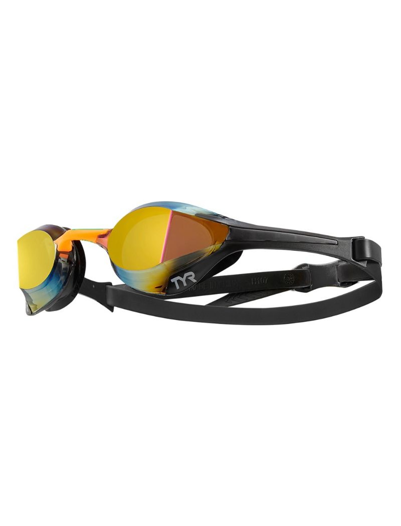 Black / Orange Tyr Adult Tracer-x Elite Mirrored Racing Men\'s Goggles | US-DUNE57214