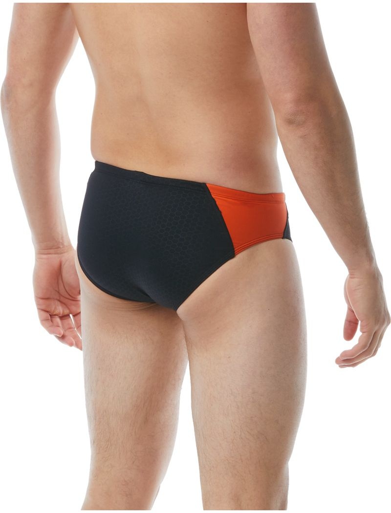 Black / Orange Tyr Durafast Elite® Blade Splice Hexa Men's Swimsuit | US-DJCP80735