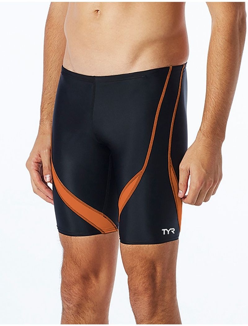 Black / Orange Tyr Tyreco™ Alliance Jammer Splice Men\'s Swimsuit | US-GVBN37514