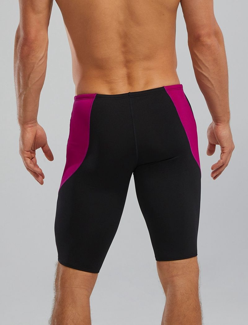 Black / Pink Tyr Durafast Elite® Curve Splice Jammer Men's Swimsuit | US-JGLX57903