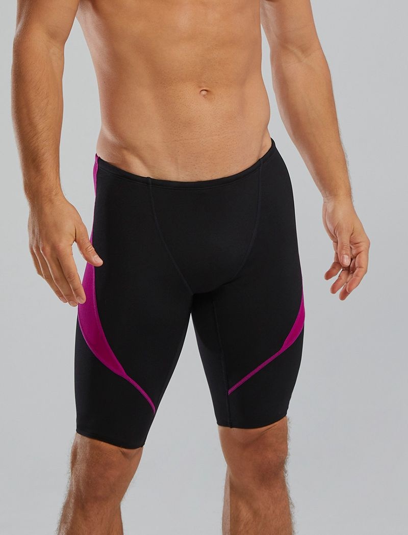 Black / Pink Tyr Durafast Elite® Curve Splice Jammer Men's Swimsuit | US-JGLX57903