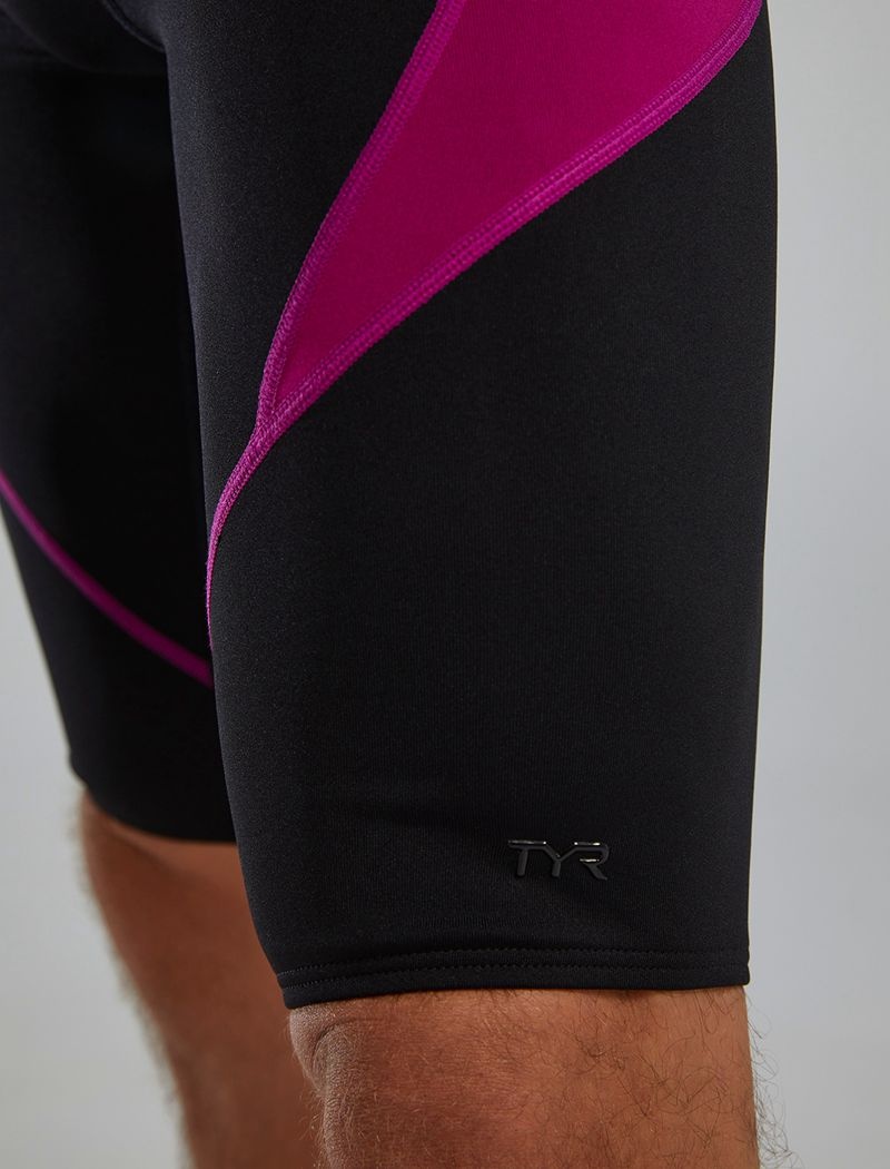 Black / Pink Tyr Durafast Elite® Curve Splice Jammer Men's Swimsuit | US-JGLX57903