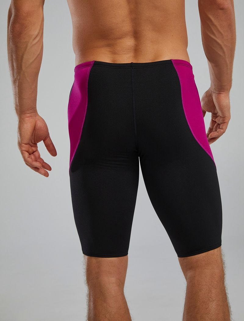 Black / Pink Tyr Durafast Elite® Curve Splice Jammer Men's Swimsuit | US-JGLX57903