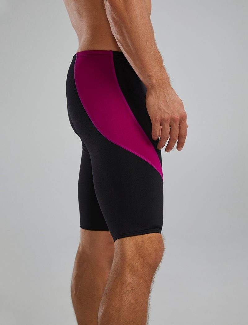 Black / Pink Tyr Durafast Elite® Curve Splice Jammer Men's Swimsuit | US-JGLX57903