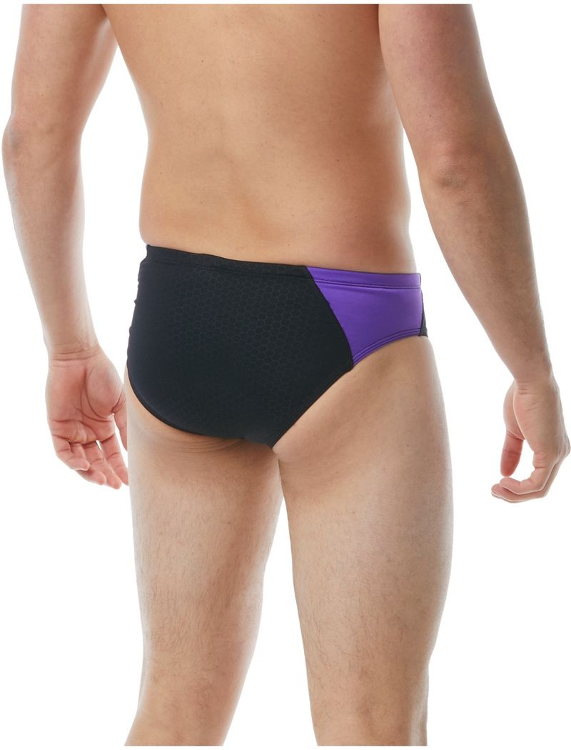 Black / Purple Tyr Durafast Elite® Blade Splice Hexa Men's Swimsuit | US-VWAL36270