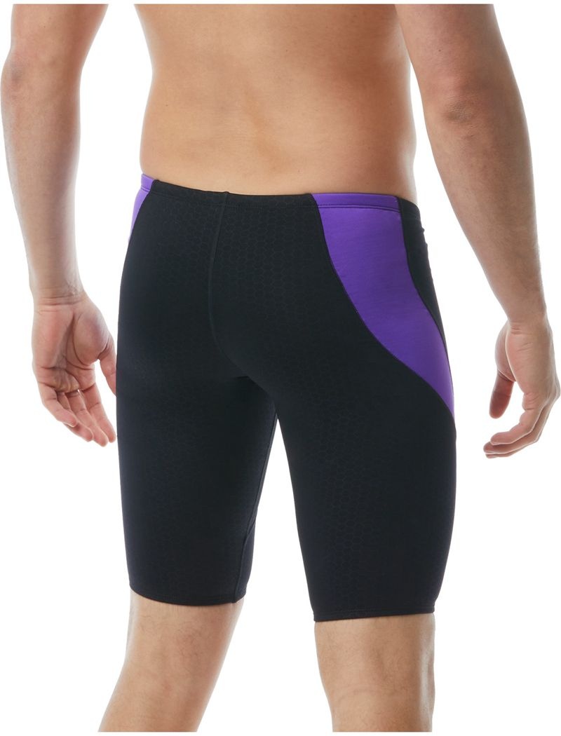 Black / Purple Tyr Durafast Elite® Curve Splice Jammer Hexa Men's Swimsuit | US-SPDC71496