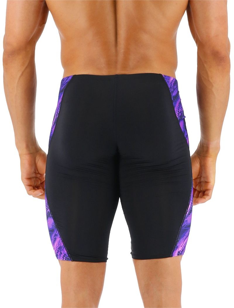 Black / Purple Tyr Durafast Lite® Blade Splice Jammer Cadence Men's Swimsuit | US-PJBC80725