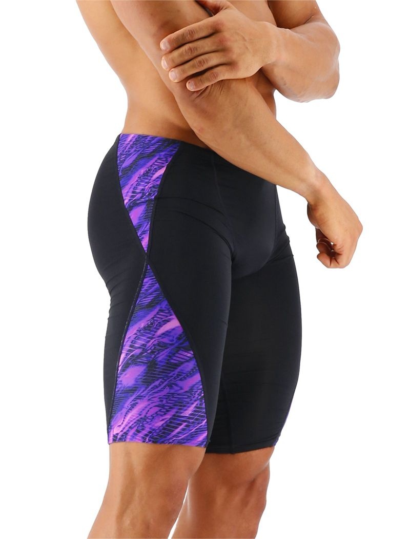 Black / Purple Tyr Durafast Lite® Blade Splice Jammer Cadence Men's Swimsuit | US-PJBC80725