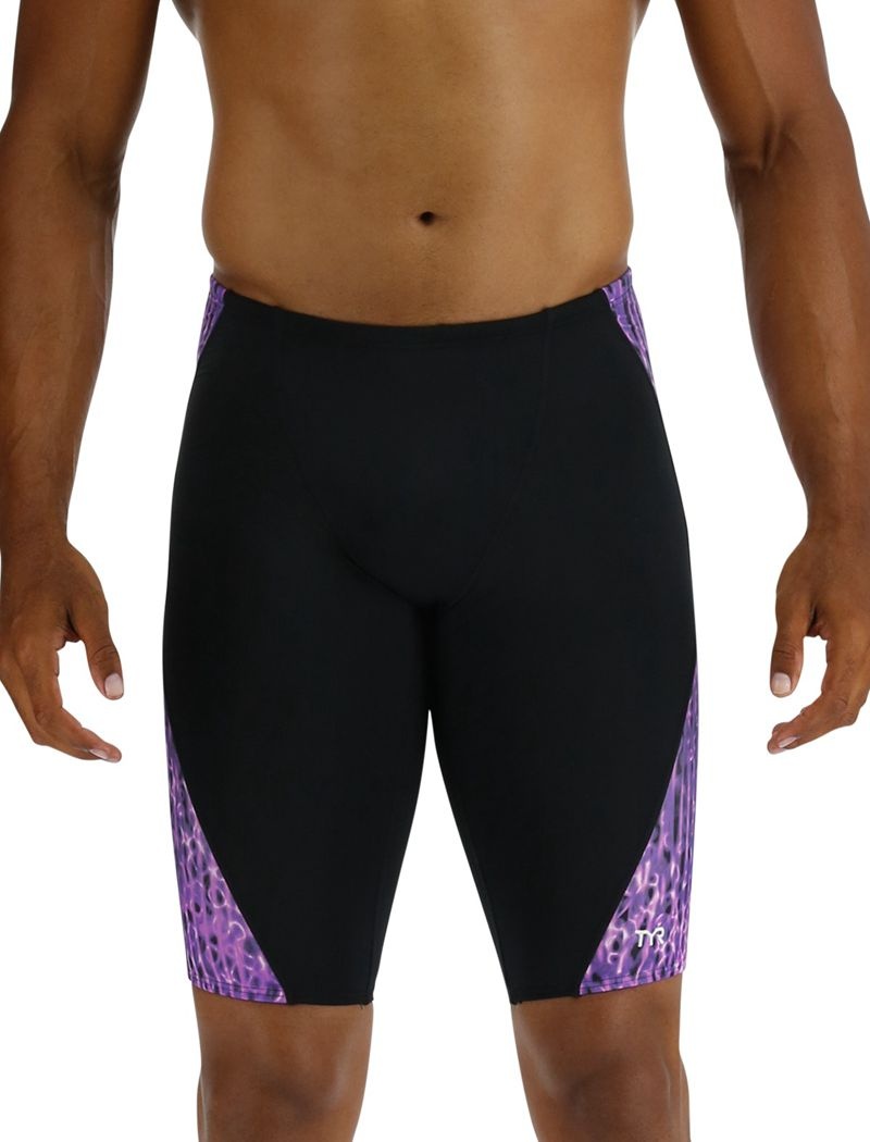 Black / Purple Tyr Durafast Lite® Blade Splice Jammer Atolla Men\'s Swimsuit | US-JEVA61503