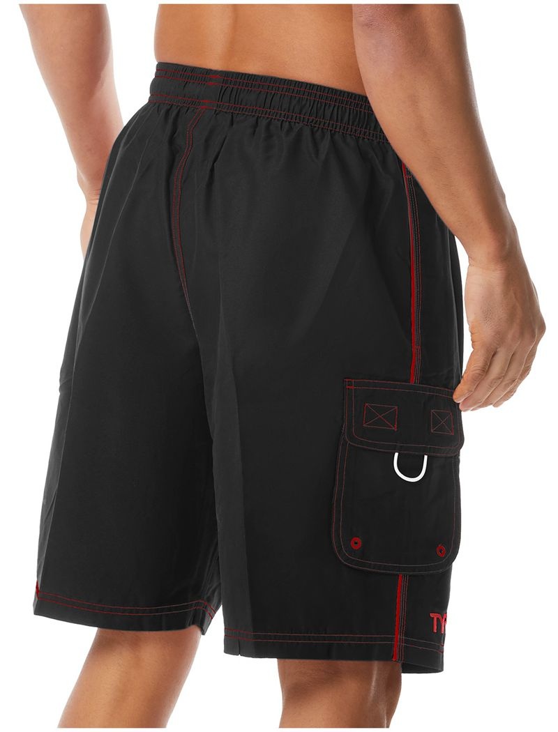 Black / Red Tyr Challenger Men's Swim Trunks | US-AWKO12738