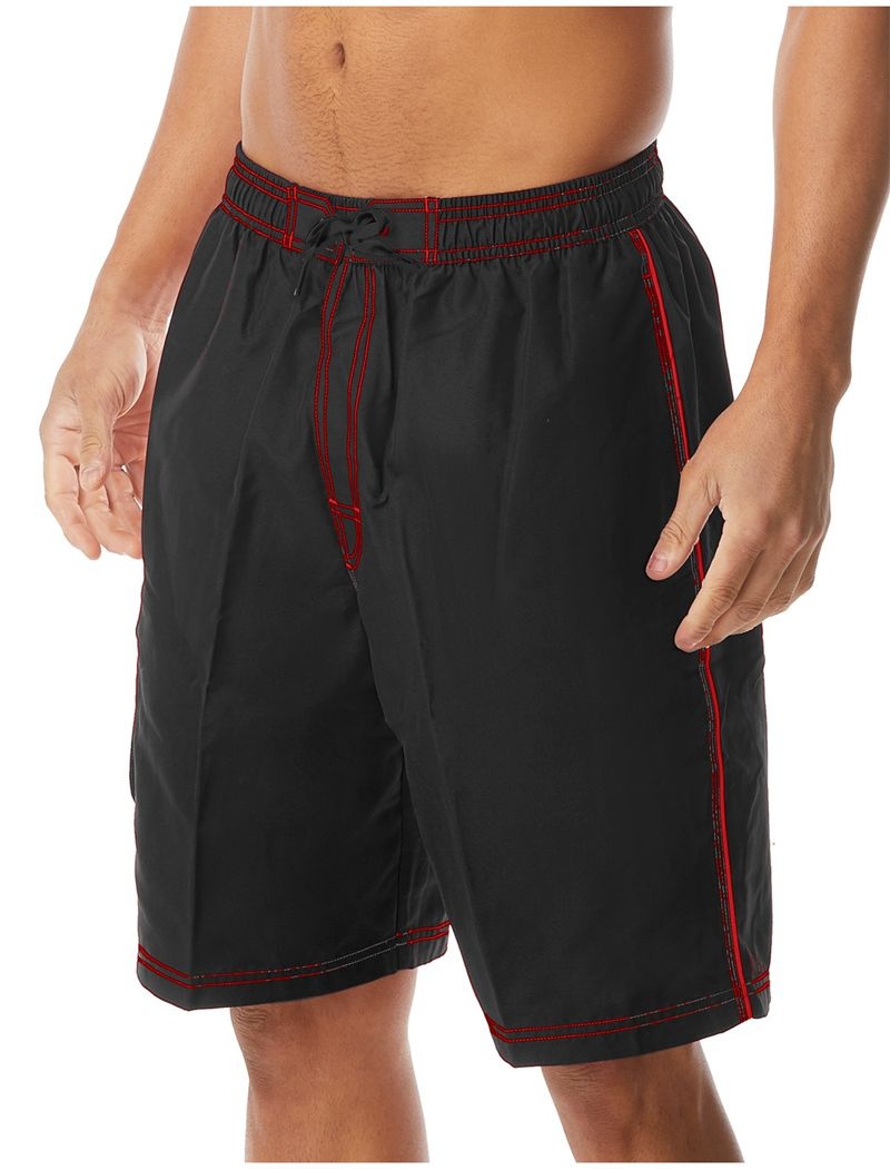 Black / Red Tyr Challenger Men\'s Swim Trunks | US-AWKO12738