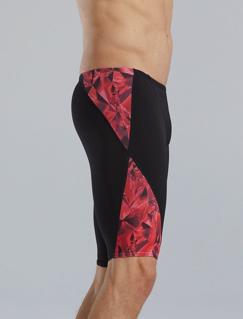 Black / Red Tyr Durafast Elite® Blade Splice Jammer Crystalized Men's Swimsuit | US-GSBV70948