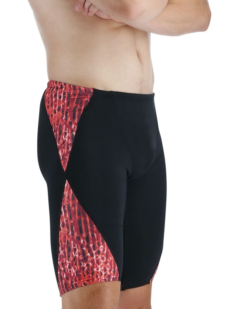 Black / Red Tyr Durafast Lite® Blade Splice Jammer Atolla Men's Swimsuit | US-UMFB13684