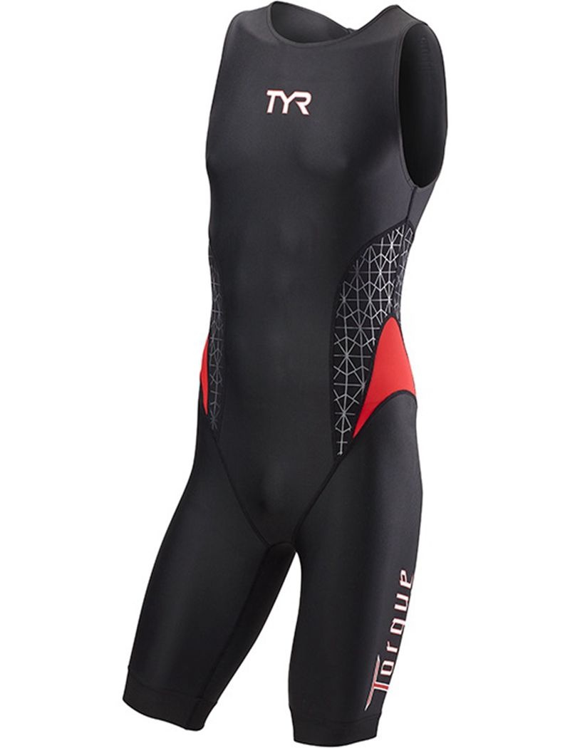 Black / Red Tyr Torque Pro Men's Swimsuit | US-VKBP28061