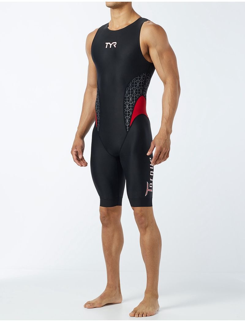 Black / Red Tyr Torque Pro Men\'s Swimsuit | US-VKBP28061