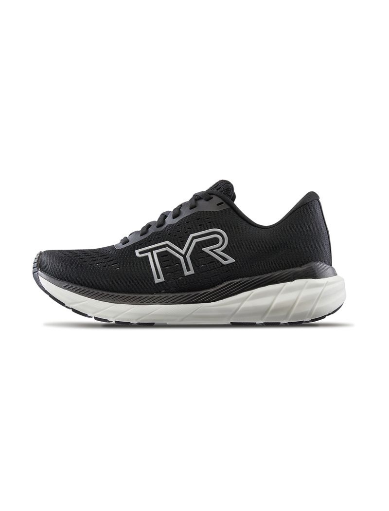 Black / Silver Tyr Rd-1x Runner Men\'s Running Shoes | US-YUJG75168