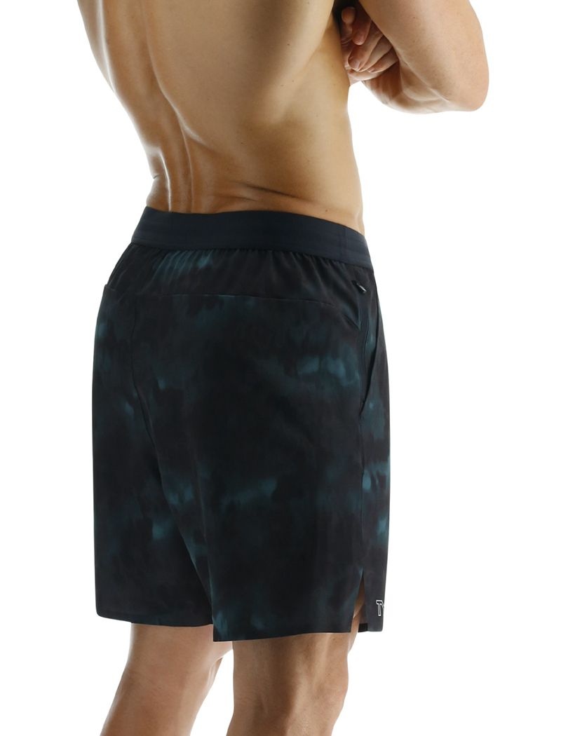 Black / Turquoise Tyr Hydrosphere™ Unlined 7 Unbroken Men's Shorts | US-TCOR69734