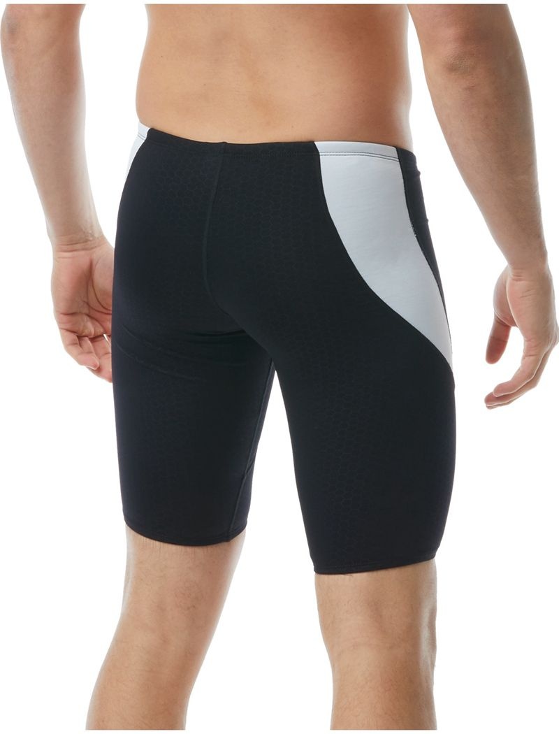 Black / White Tyr Durafast Elite® Curve Splice Jammer Hexa Men's Swimsuit | US-AITS47291