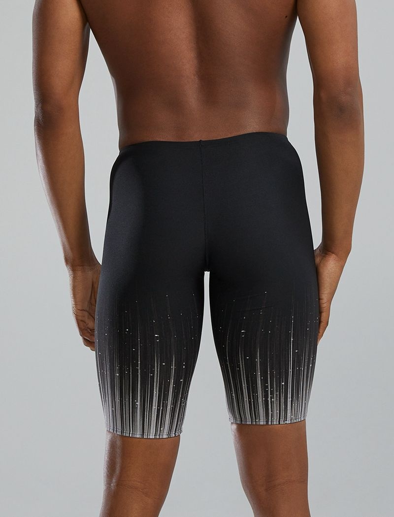 Black / White Tyr Durafast Elite® Jammer Speedwarp Men's Swimsuit | US-HKRM41768