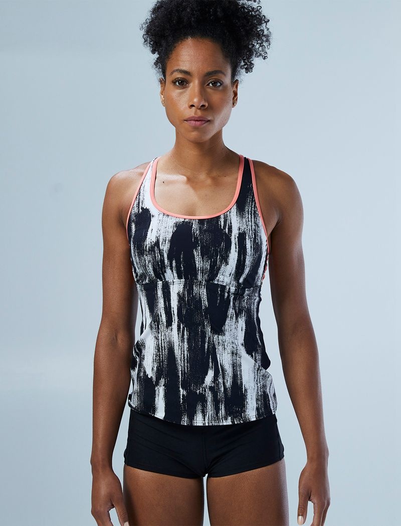 Black / White Tyr Harley Dry Brush Women's Tanks | US-XUDY81325