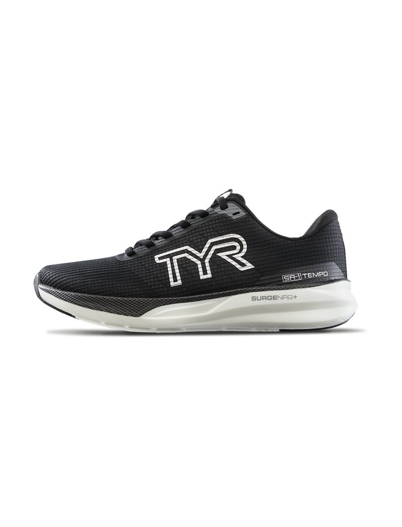 Black / White Tyr Sr-1 Tempo Runner Men\'s Running Shoes | US-GNWH27063