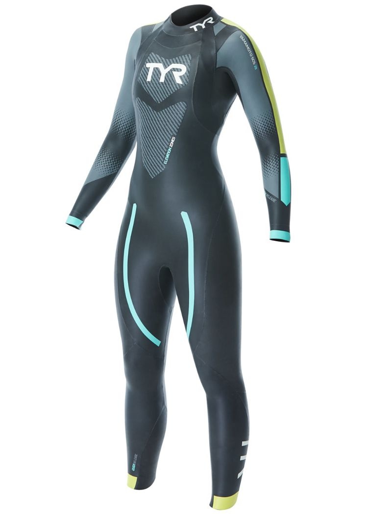 Black / Yellow / Turquoise Tyr Hurricane® Cat 2 Women's Wetsuit | US-NWTV46802