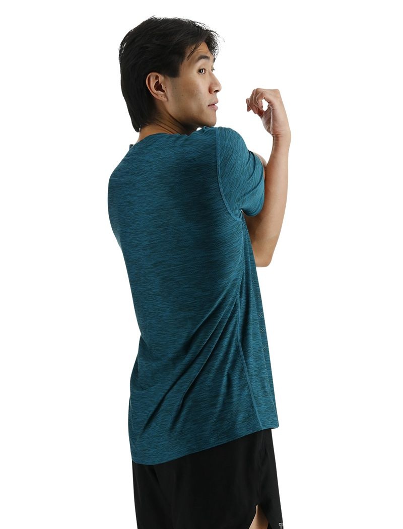 Blue Green Tyr Airtec™ Men's T-Shirt | US-ECPF10564