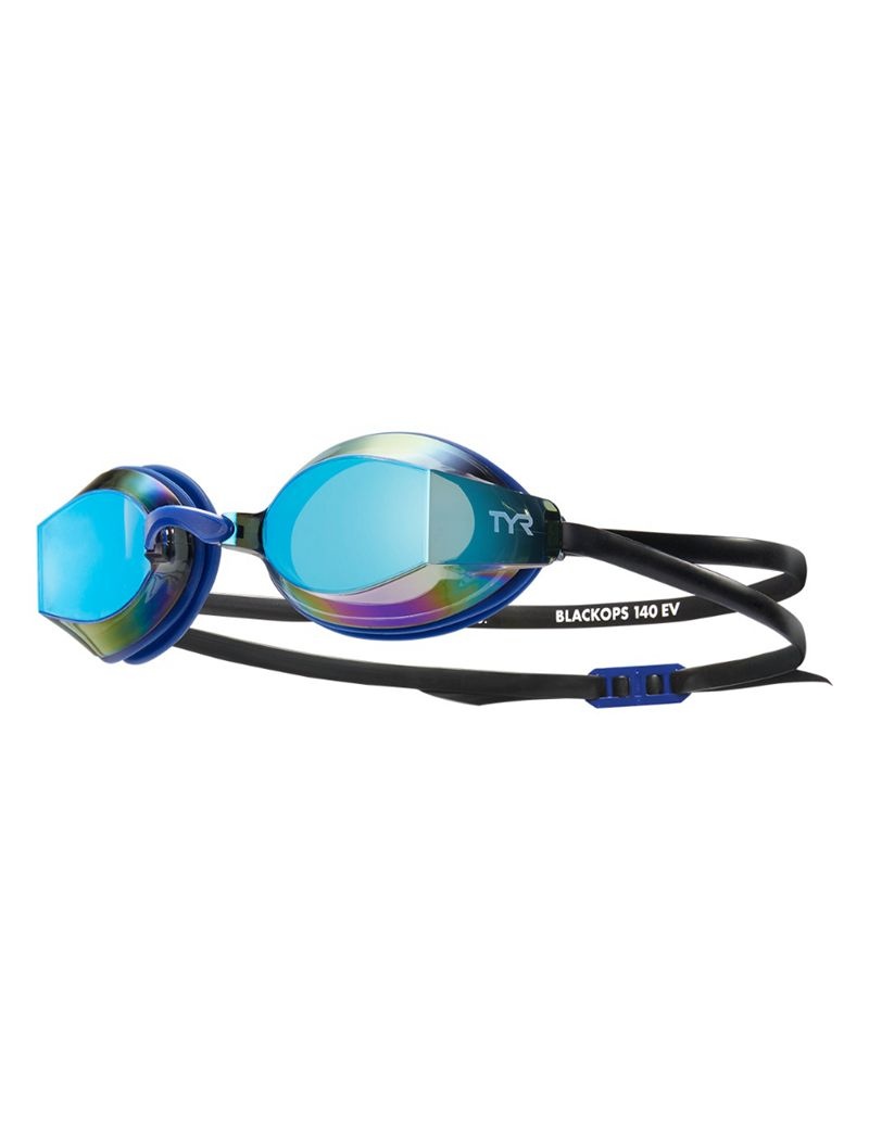 Blue Rainbow / Black Tyr Adults Black Ops 140 Ev Mirrored Racing Women\'s Goggles | US-YALH10389