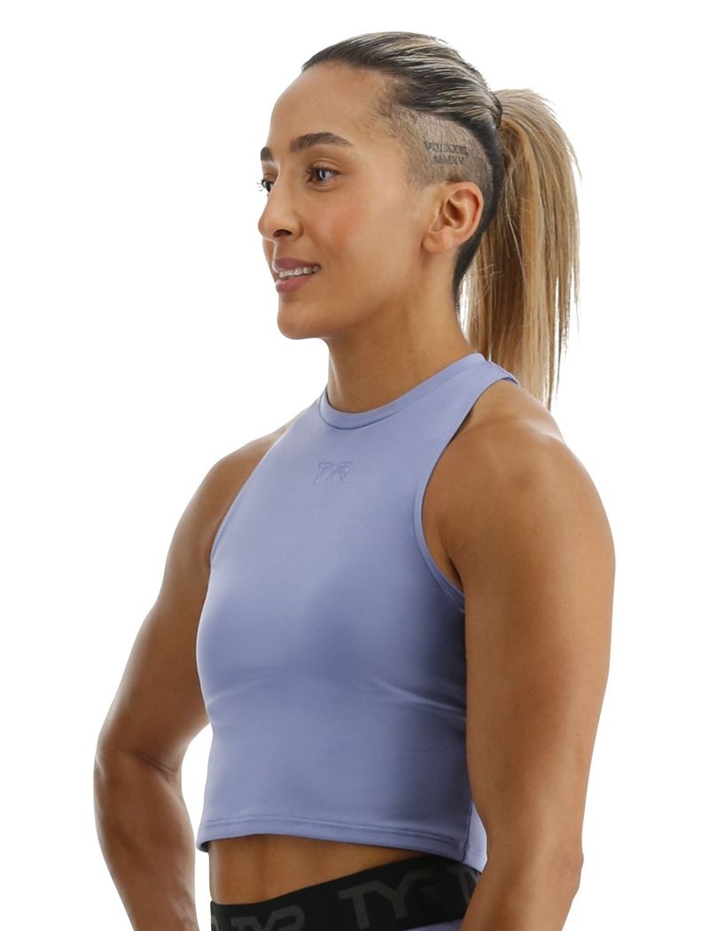 Blue Tyr Base Kinetic™ Cropped High Neck Women's Tanks | US-LYCI82607