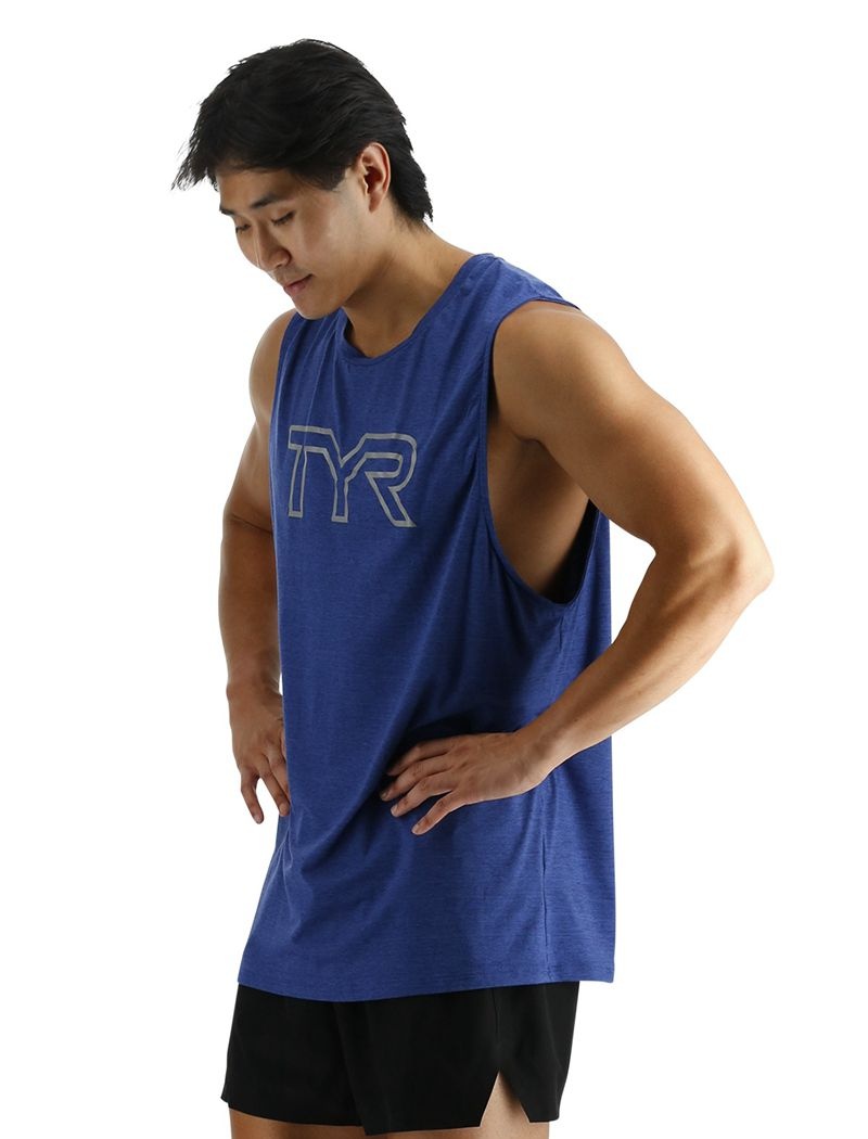 Blue Tyr Climadry™ Big Logo Tech Men's Tanks | US-RBML76294