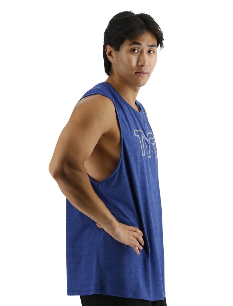 Blue Tyr Climadry™ Big Logo Tech Men's Tanks | US-RBML76294