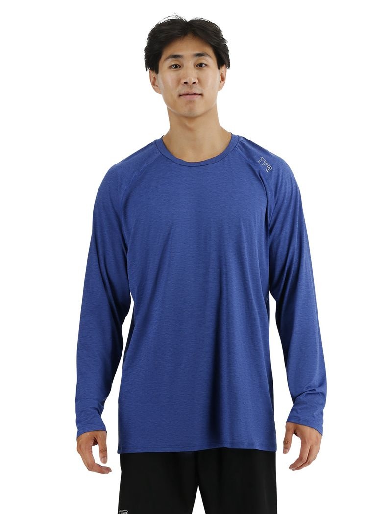 Blue Tyr Climadry™ Raglan Long Sleeve Tech Men\'s T-Shirt | US-TFZL30625