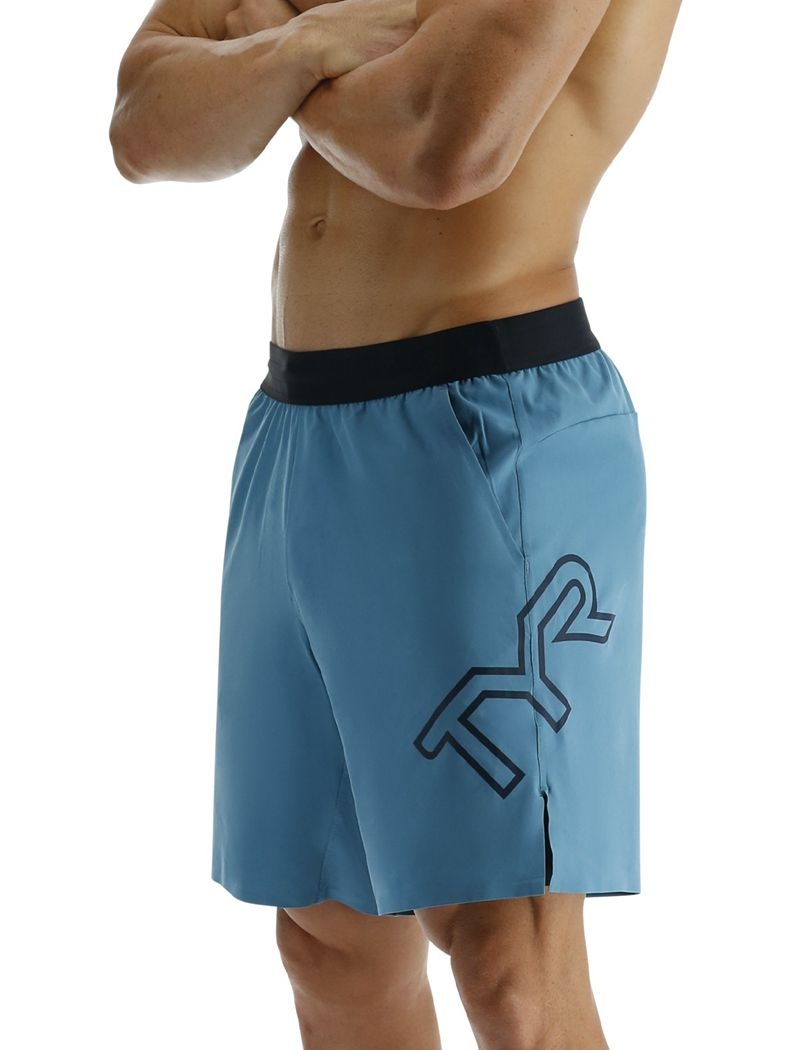 Blue Tyr Hydrosphere™ Lined 7 Unbroken Big Logo Men's Shorts | US-YMVO78359