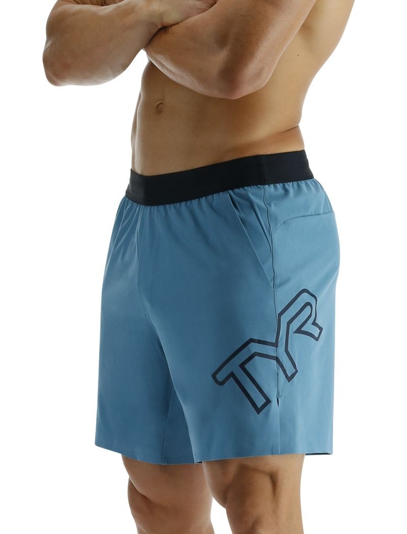 Blue Tyr Hydrosphere™ Unlined 7 Unbroken Big Logo Men's Shorts | US-WKFM94026