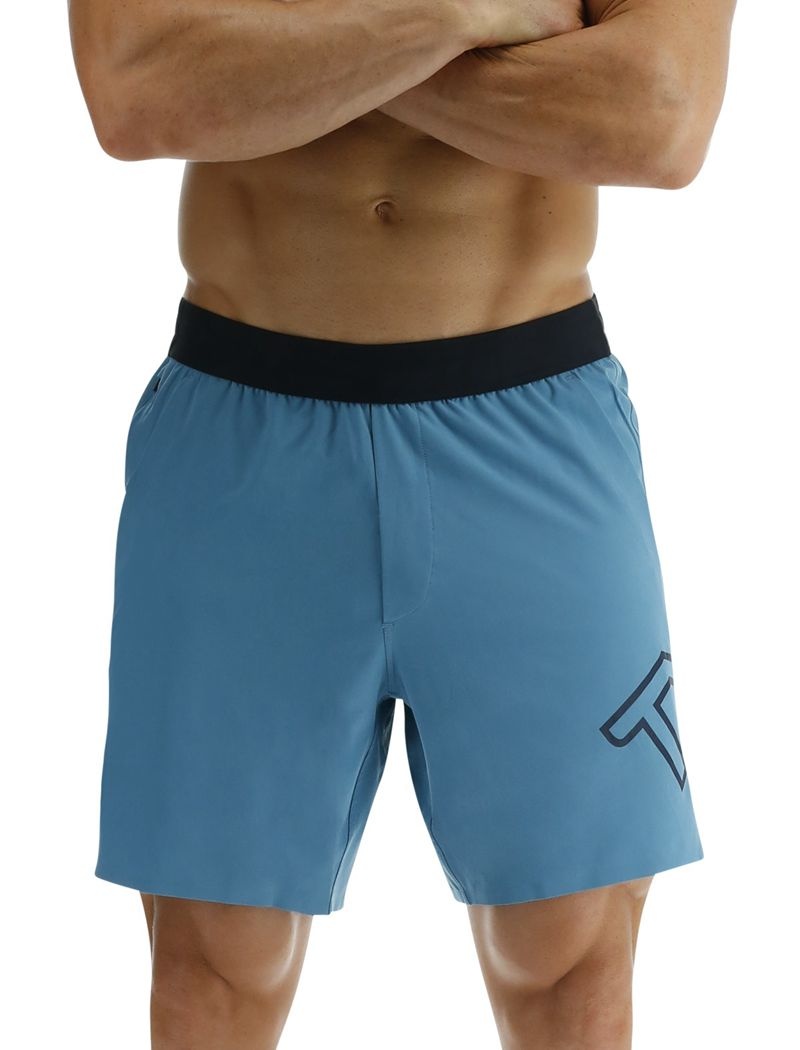 Blue Tyr Hydrosphere™ Unlined 7 Unbroken Big Logo Men\'s Shorts | US-WKFM94026