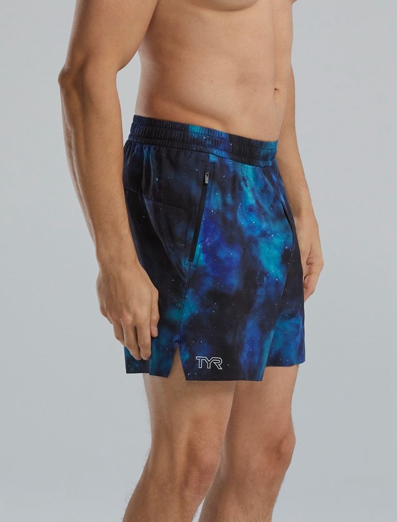 Blue / Black / Turquoise Tyr Hydrosphere™ Unlined 6 Momentum Men's Shorts | US-CIJU58620