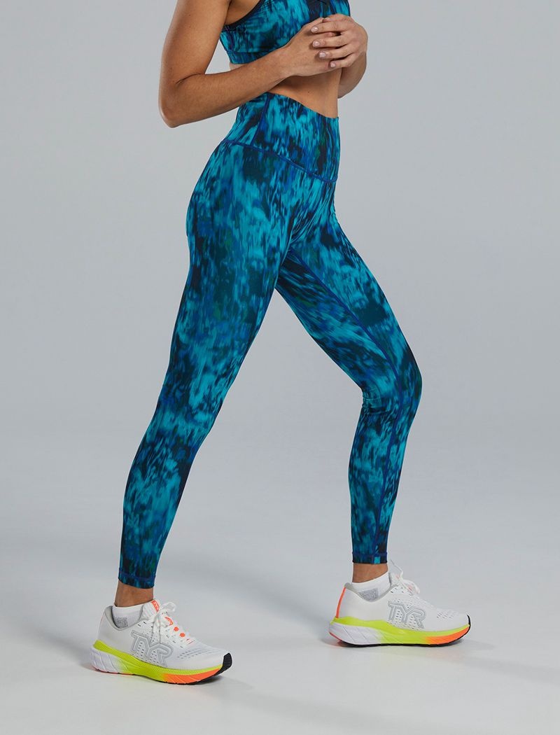 Blue / Green Tyr Base Kinetic™ High-rise 28 Women's Leggings | US-UKWL87301